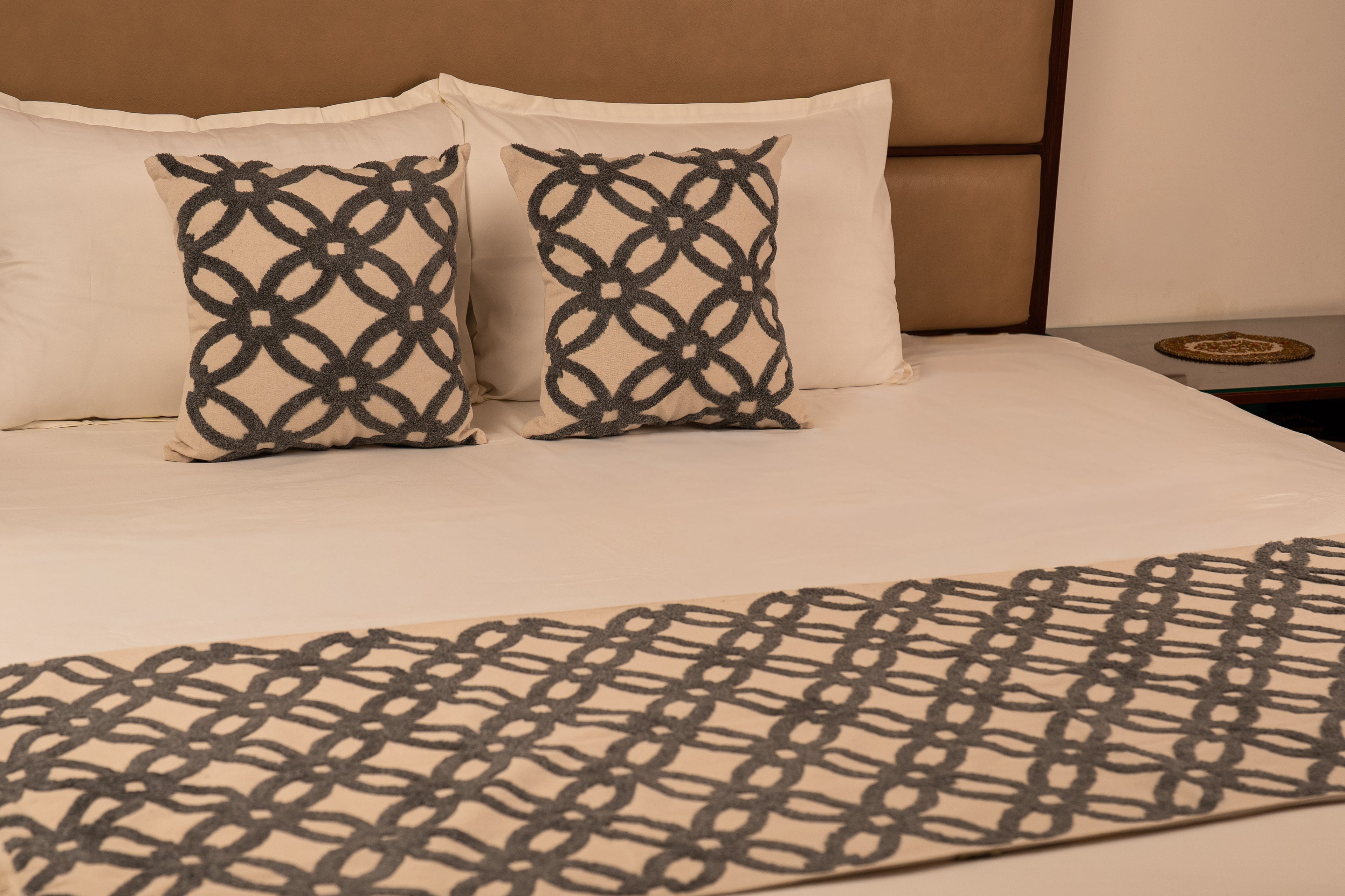 Gray XO Bed Runner