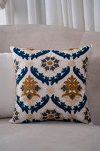 Navy Arabesque Cushion Cover