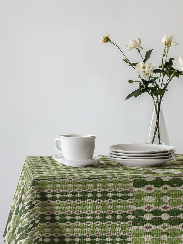 Geometric Green Pattern Tablecloth