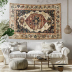 Beige Kilim Style Wall Tapestry