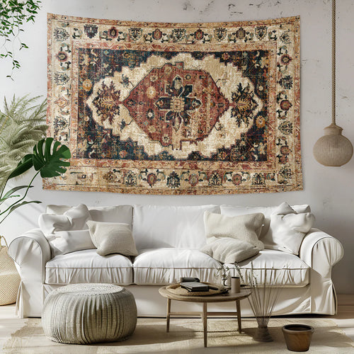 Beige Kilim Style Wall Tapestry