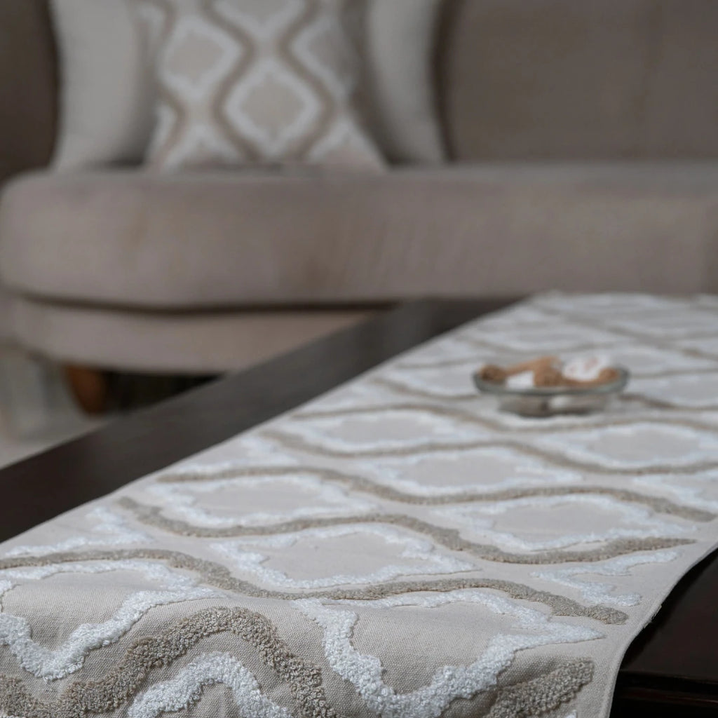 Beige Star Table Runner