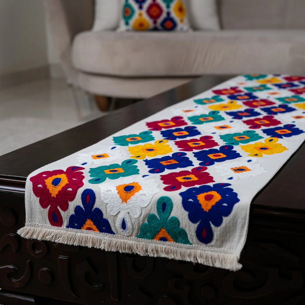 Colored Appliques Table Runner