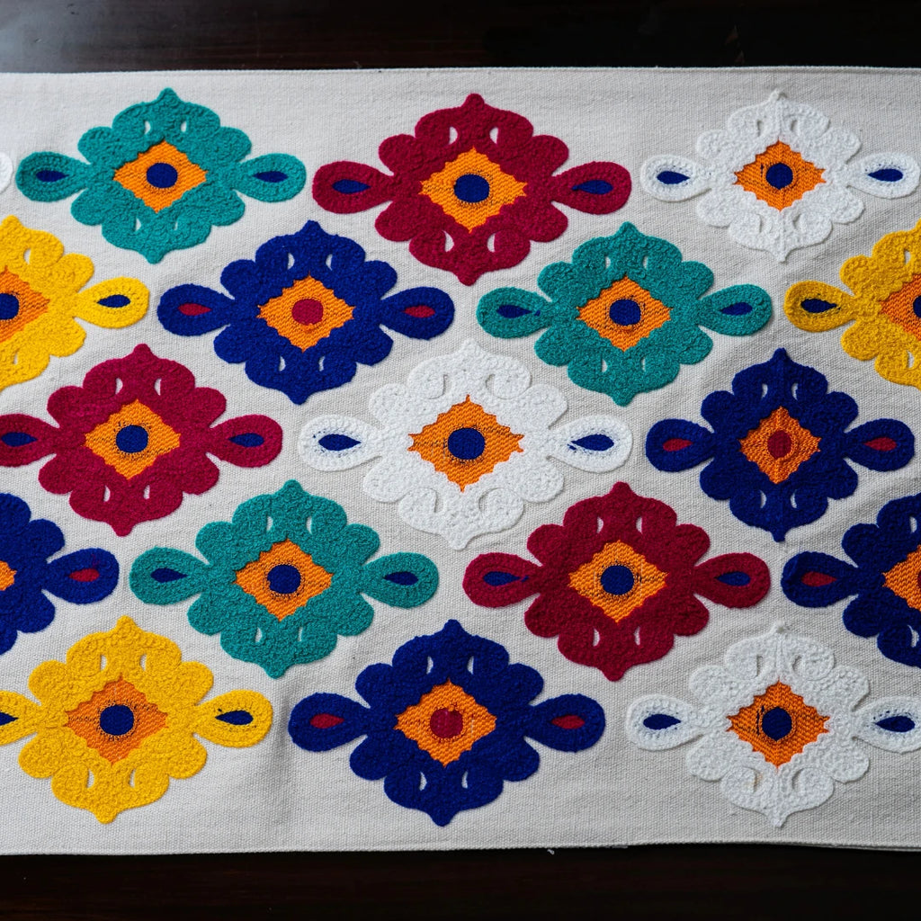 Colored Appliques Table Runner