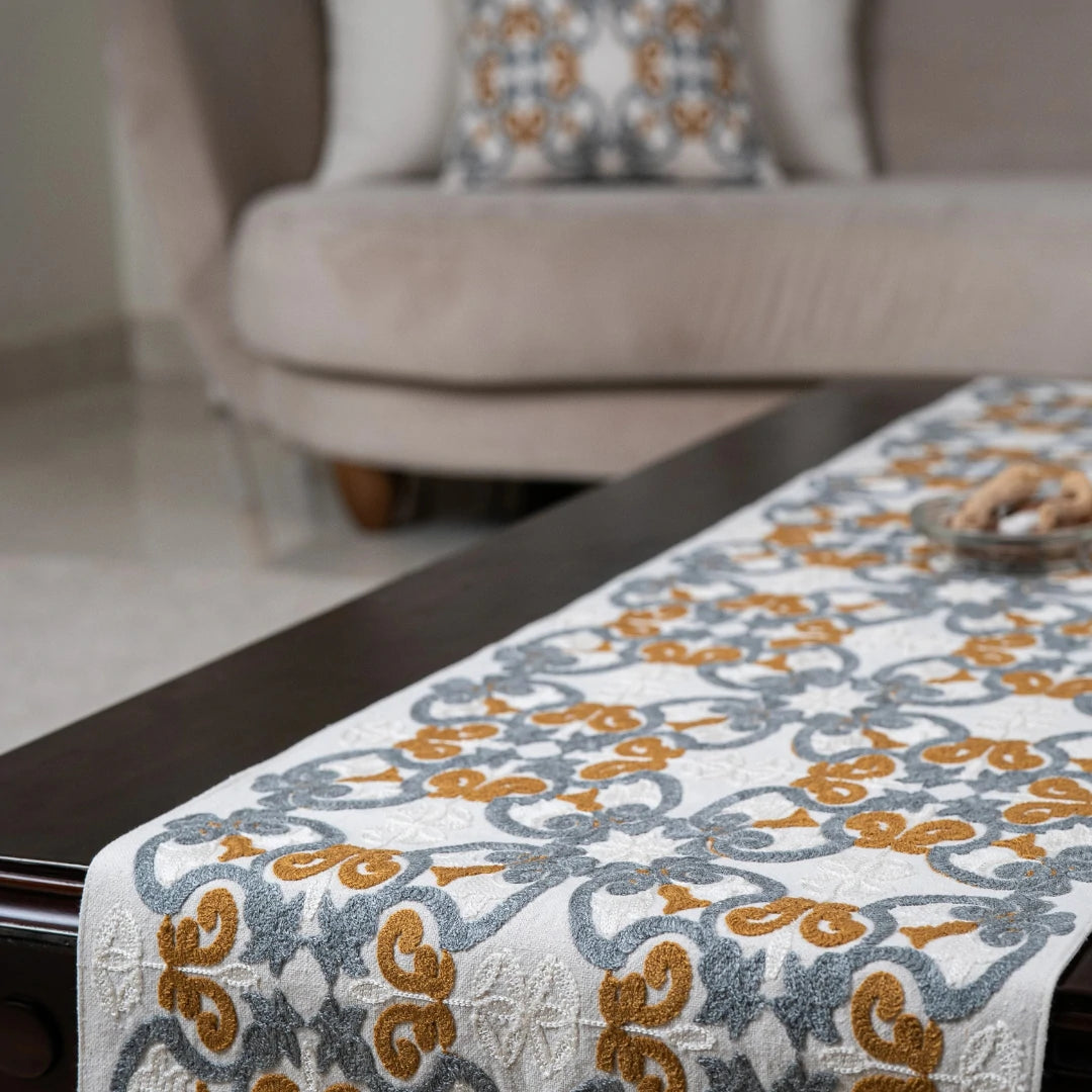 Flat White Table Runner