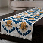 Navy Arabesque Table Runner