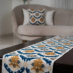Navy Arabesque Table Runner