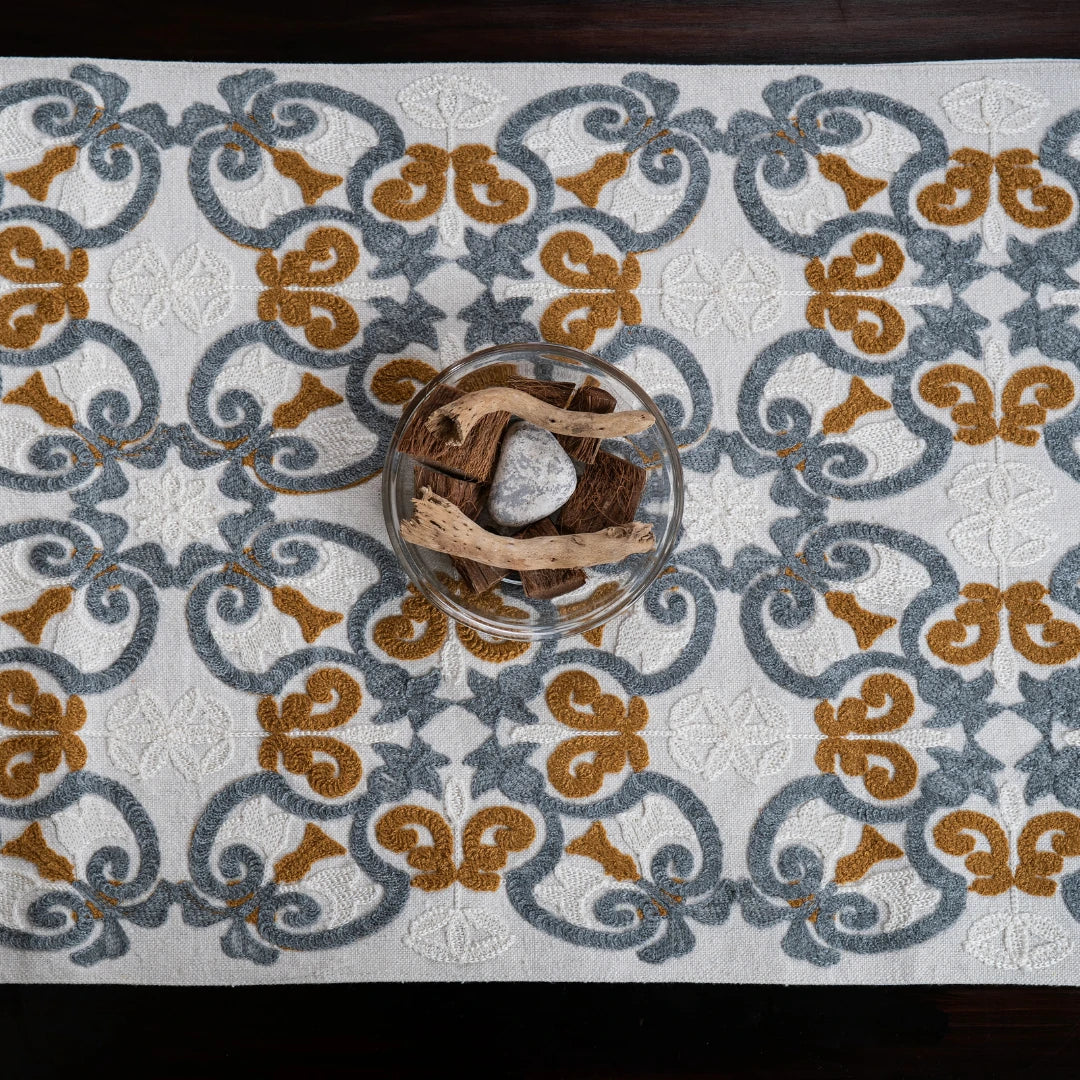 Flat White Table Runner