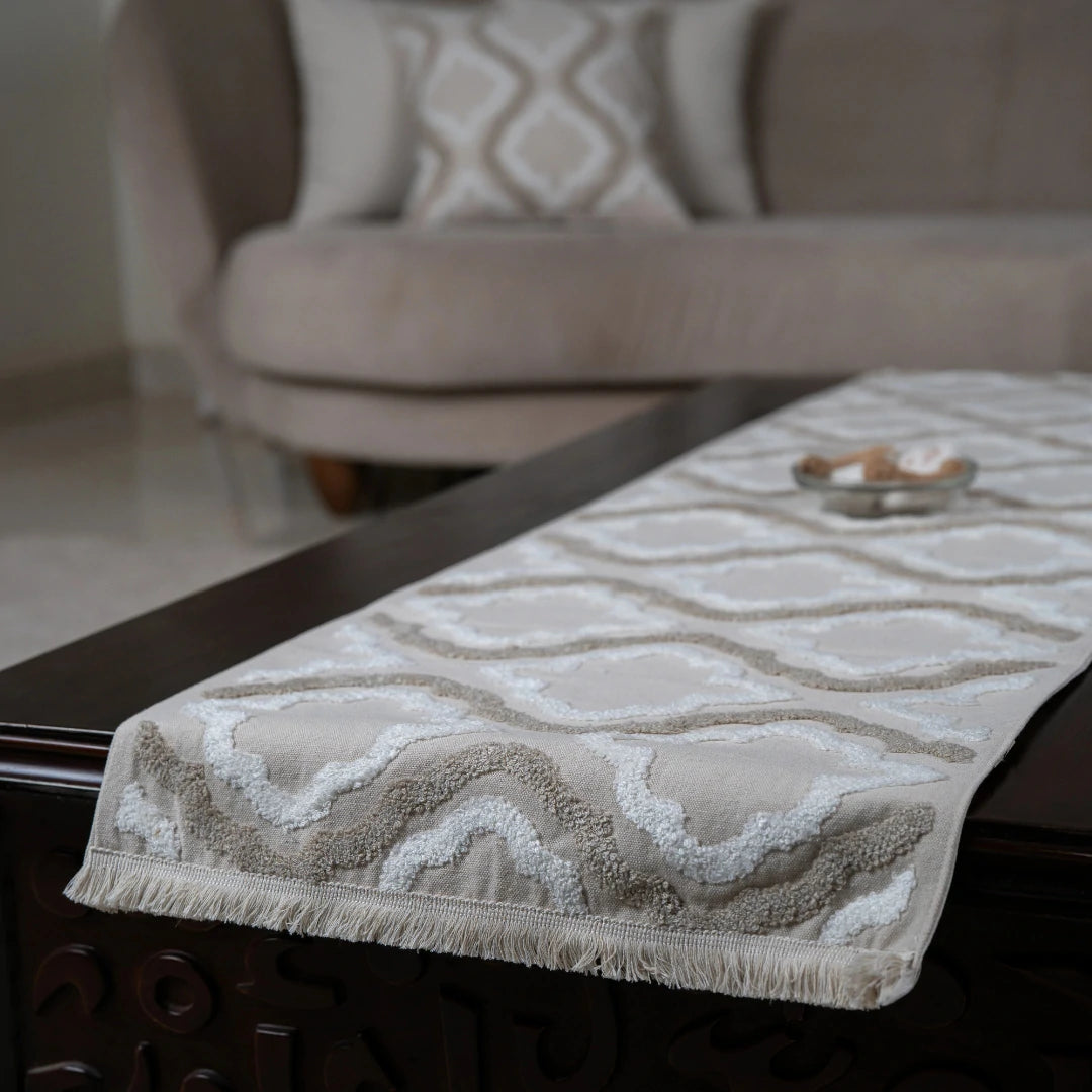Beige Star Table Runner