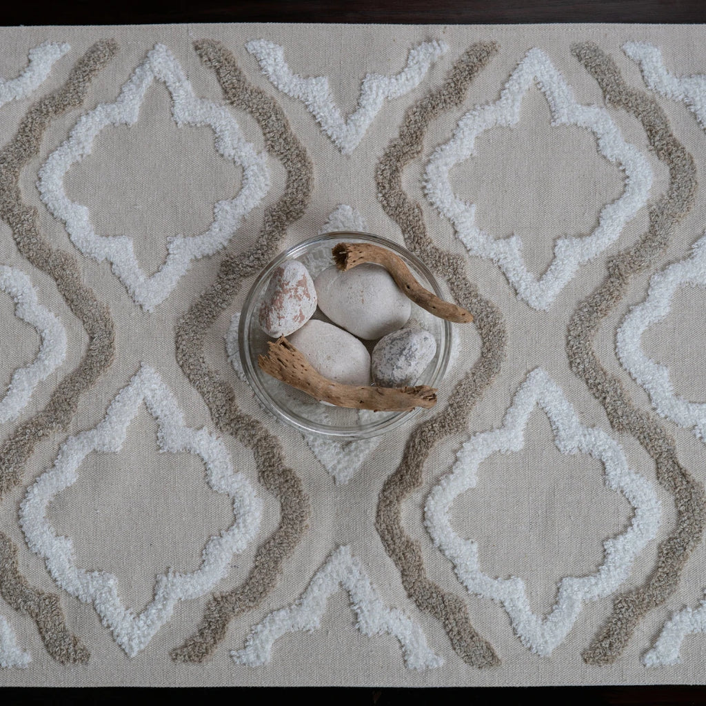 Beige Star Table Runner