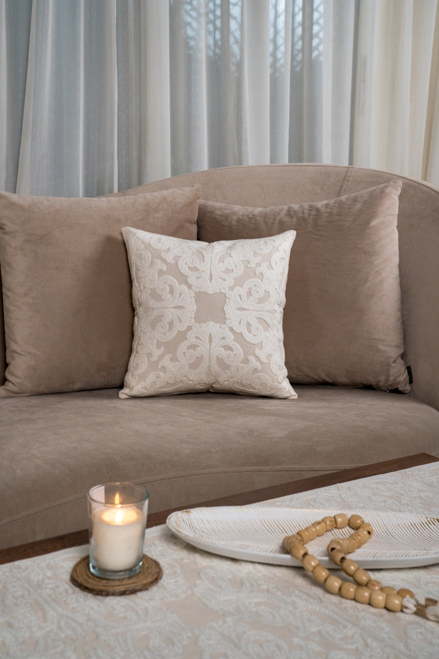 White Royal Cushion Cover