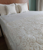 White Luxury Embroidered Cotton Bed Runner