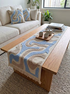 Blue Wave Set of Table Runner & 2 Cushion Covers