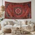 Vintage Style Red & Blue Wall Tapestry