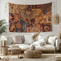 Velvet Berezira Patchwork Mosaic Fabric Wall Tapestry