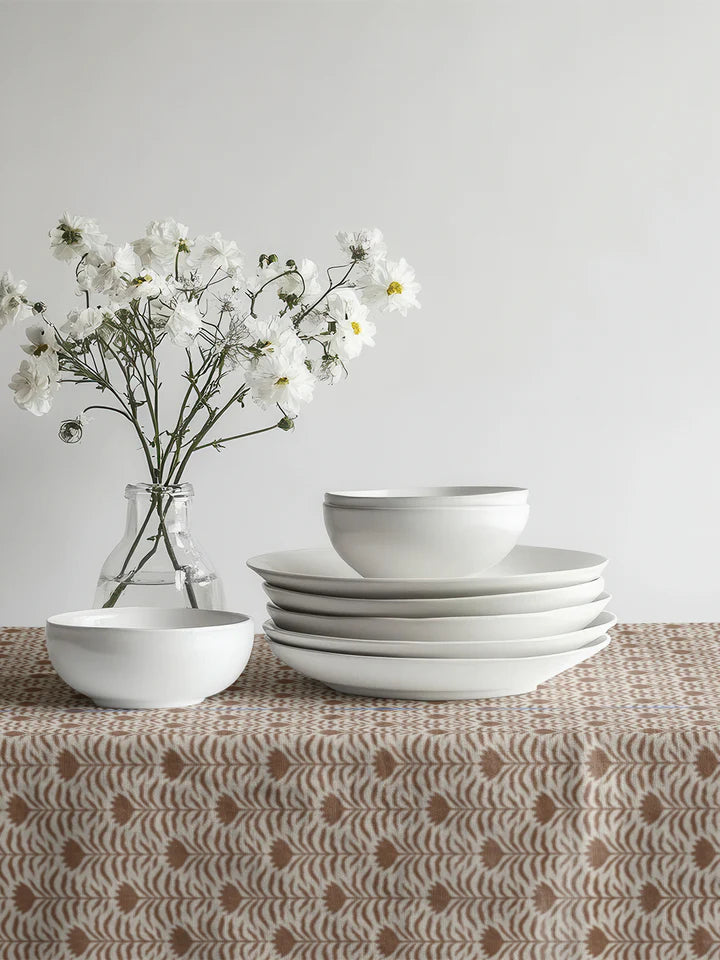 Brown Patterned Rectangle Tablecloth