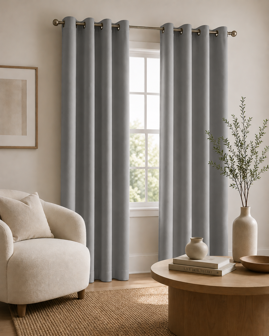 Premium 100% Blackout Curtains – GRAY