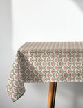 Pink & Green Floral Print Cotton Tablecloth