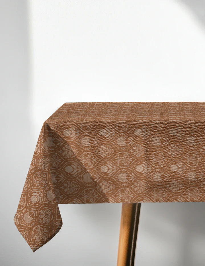 Luxury Golden Damask Tablecloth