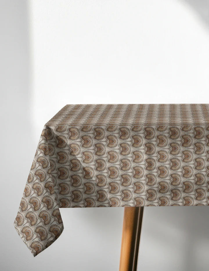 Brown Print Tablecloth