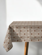 Brown Patterned Rectangle Tablecloth