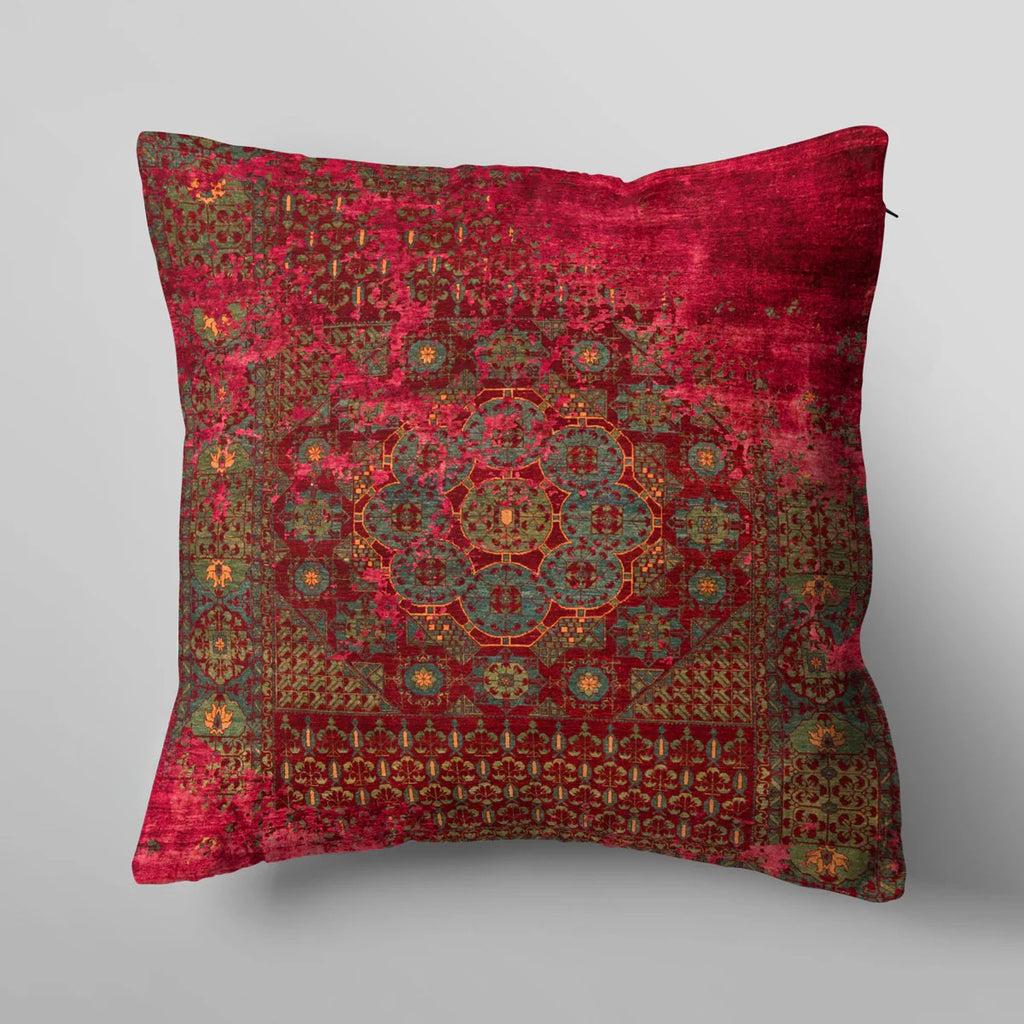Luxury Vintage Red Cushion Cover