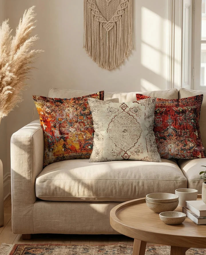 Oriental Rug Design Cushion Cover Set -3 Pieces