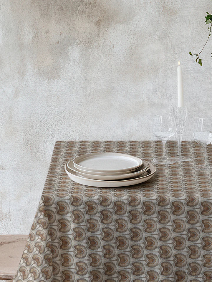 Brown Print Tablecloth