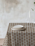 Brown Print Tablecloth