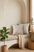 White Arabesque Cushion Cover