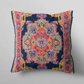 Navy Blue Oriental Geometric Pattern Cushion Cover
