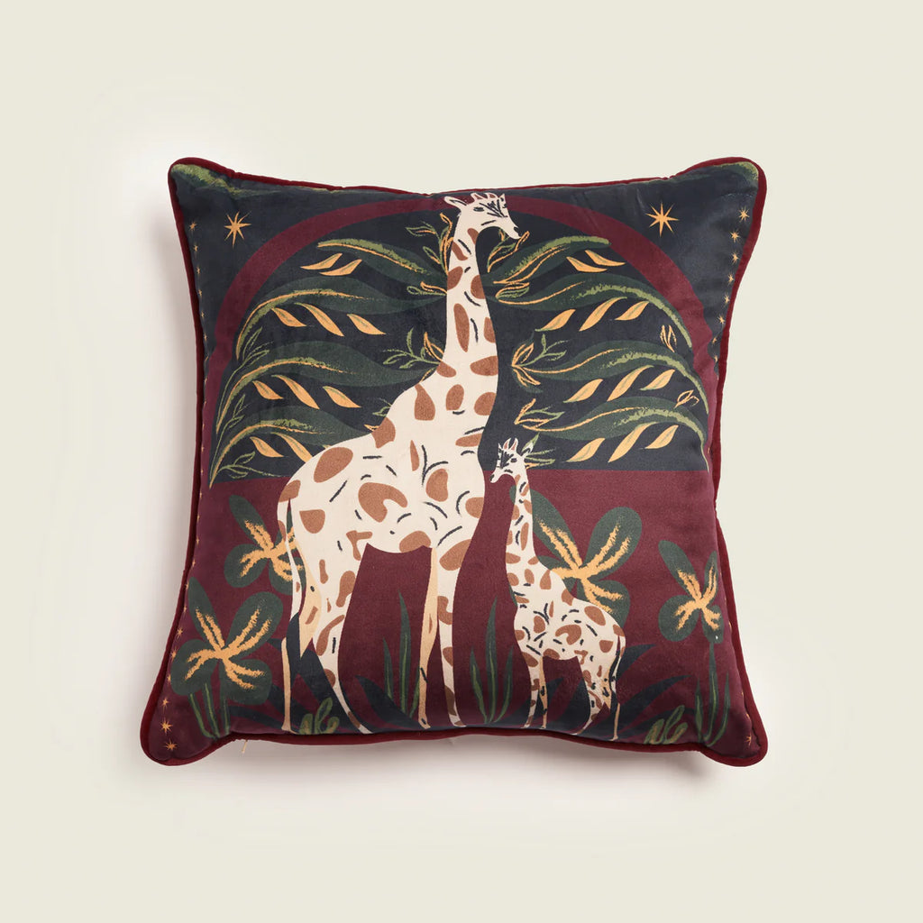 Luxury Velvet Giraffe Cushion