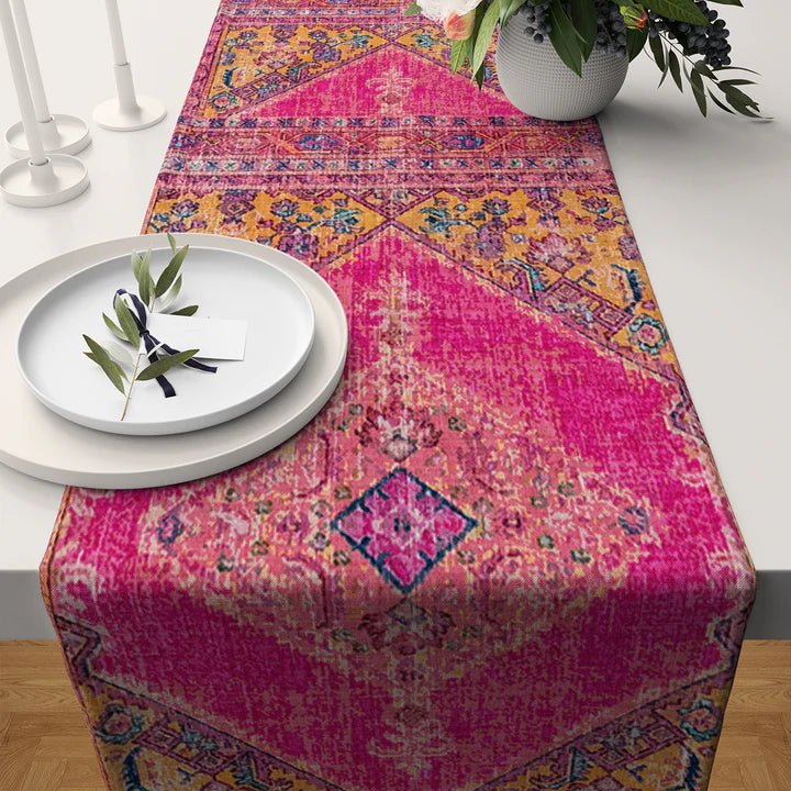 Pink Bohemian Table Runner