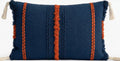 Navy Blue & Burnt Orange Handmade Kilim Wool Cushion Cover