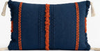 Navy Blue & Burnt Orange Handmade Kilim Wool Cushion Cover