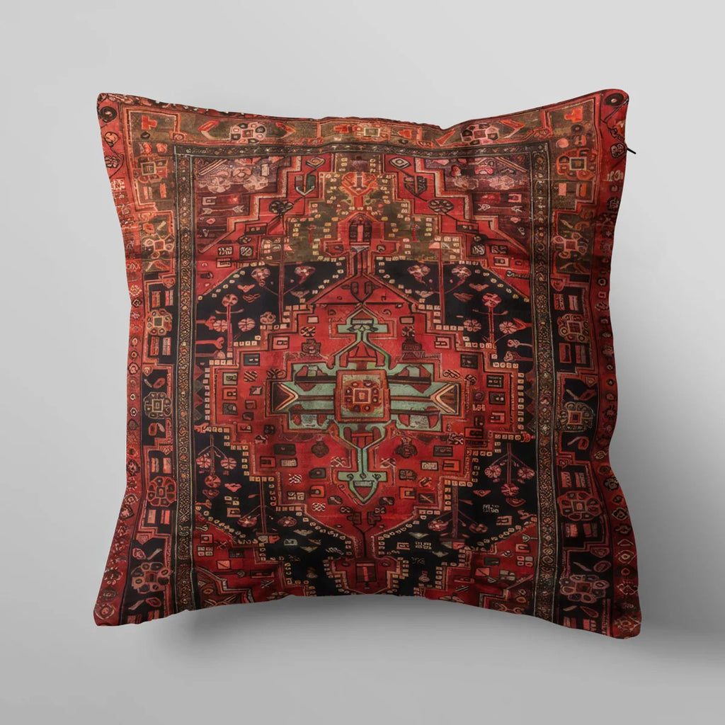 Red & Black Geometric Pattern Cushion Cover