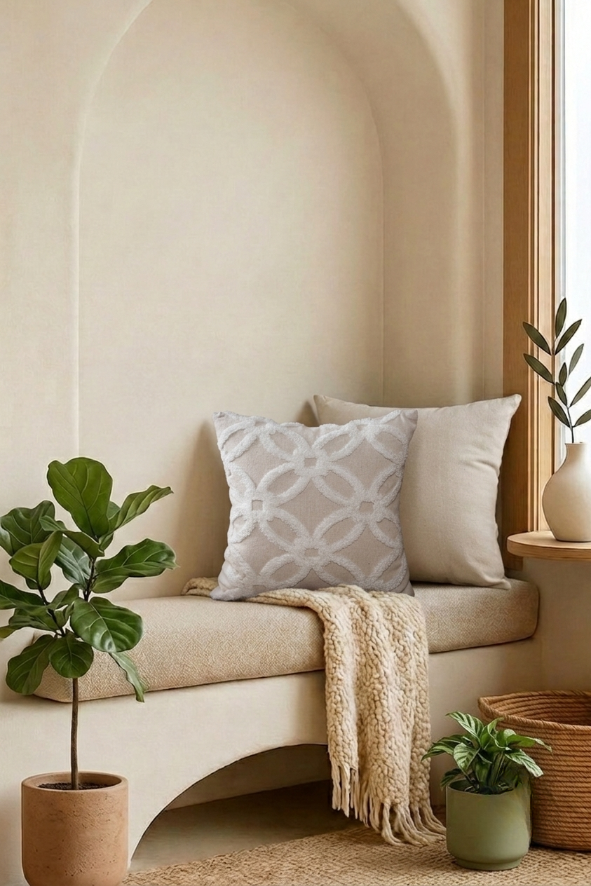 White XO Cushion Cover