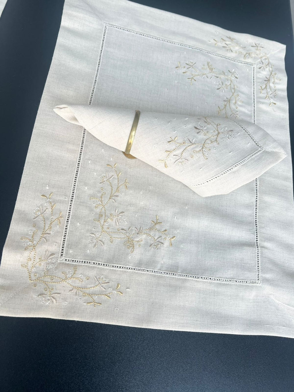 Kmt Luxury Embroidered Table Linen Collection – 100% Egyptian Cotton & Linen