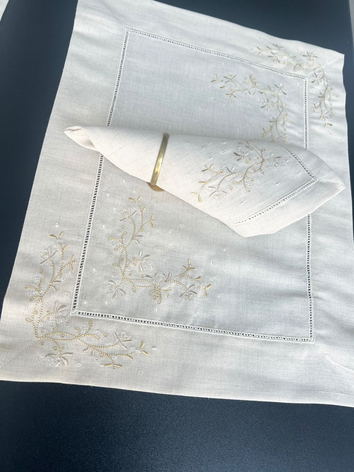 Kmt Luxury Embroidered Table Linen Collection – 100% Egyptian Cotton & Linen
