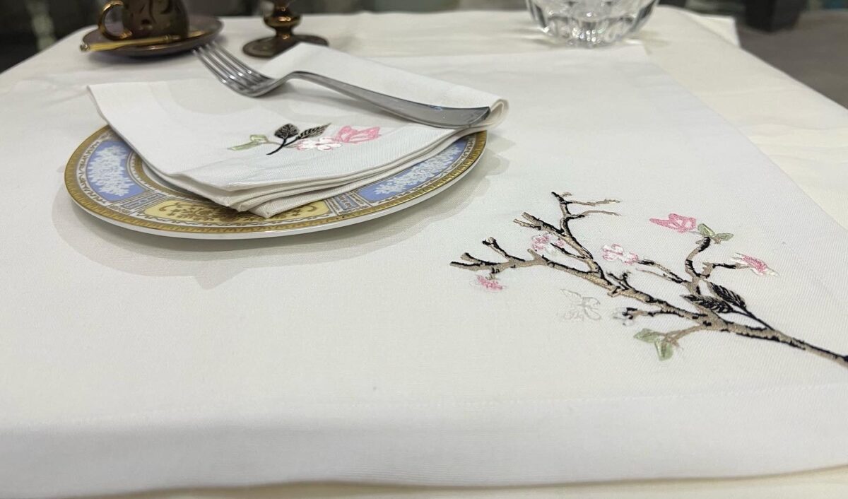 Branch Luxury Embroidered Table Linen Collection – 100% Egyptian Cotton & Linen