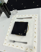 Leaf Luxury Embroidered Table Linen Collection – 100% Egyptian Cotton & Linen