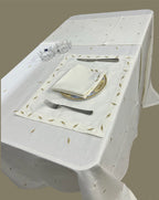 Leaf Luxury Embroidered Table Linen Collection – 100% Egyptian Cotton & Linen