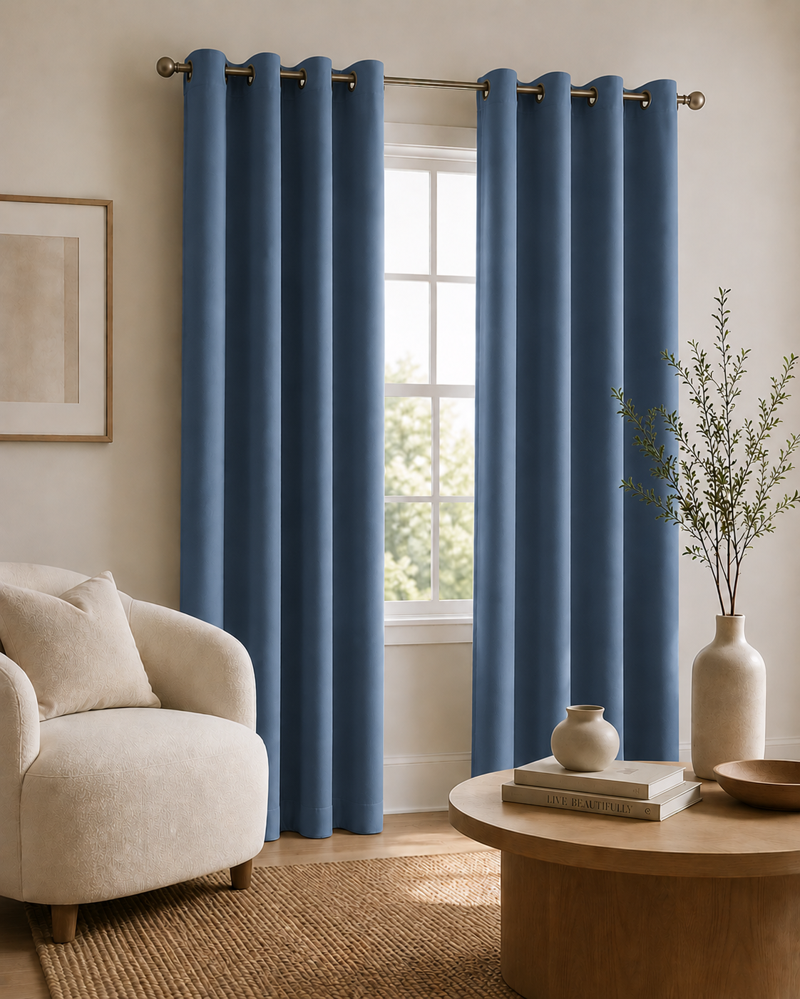 Premium 100% Blackout Curtains – BLUE