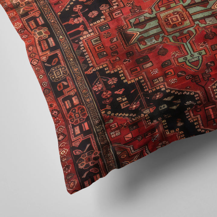 Red & Black Geometric Pattern Cushion Cover