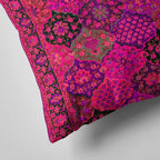Vibrant Pink Persian Pattern Cushion Cover