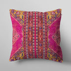 Vibrant Pink & Yellow Kilim Pattern Cushion Cover