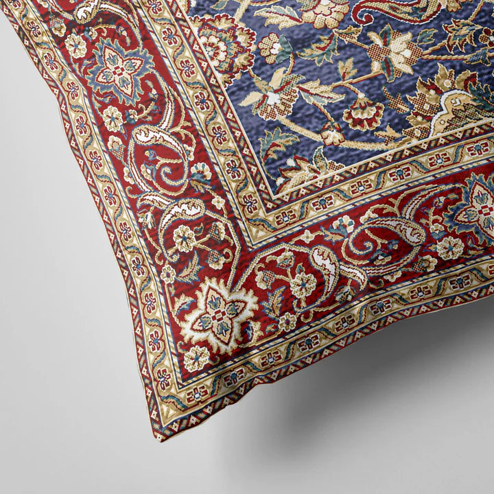 Navy Blue & Burgundy Turkish Cushion Cover
