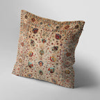 Luxury Beige & Red floral Afghan Style Cushion Cover