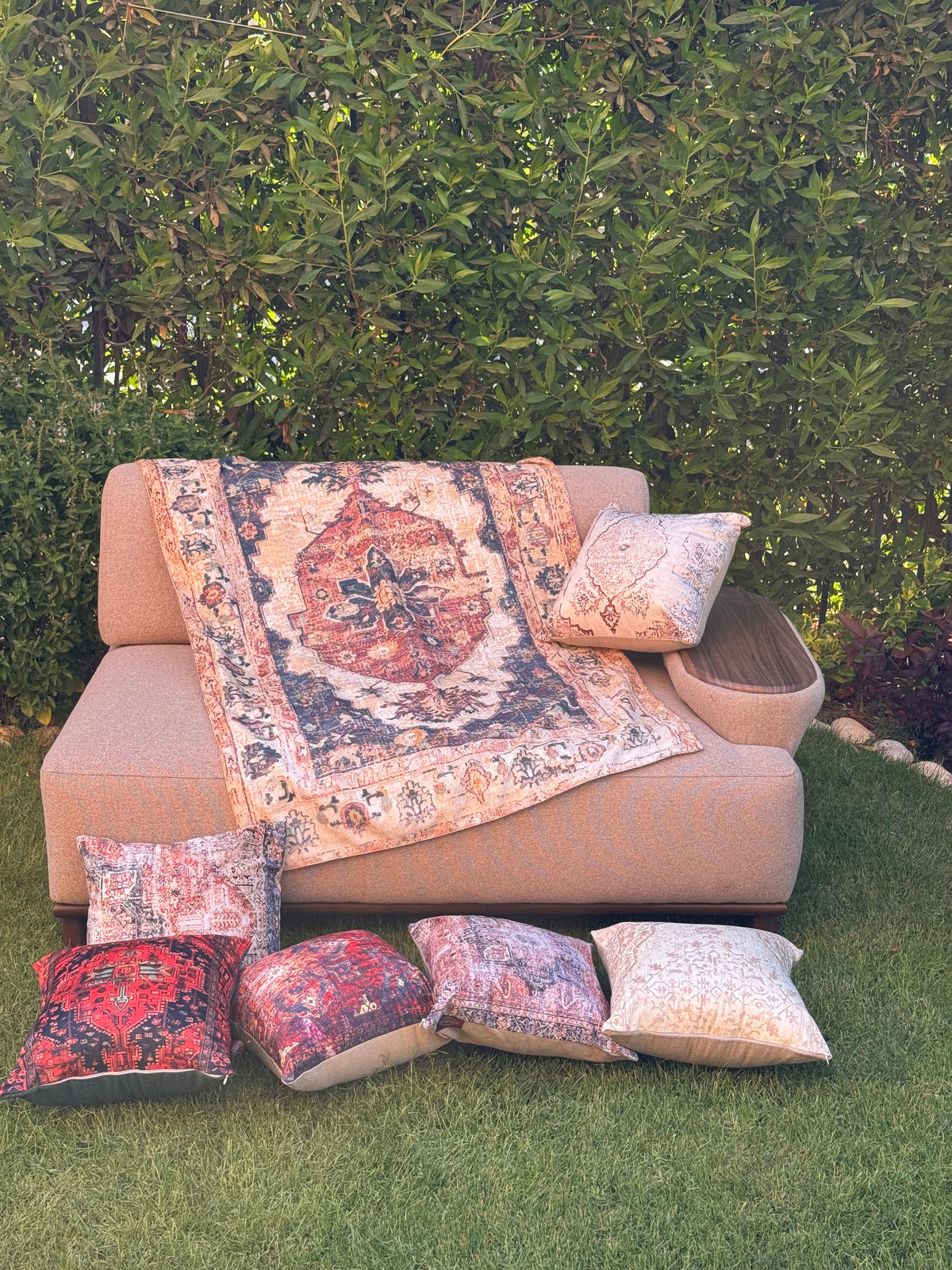 Beige Kilim Style Wall Tapestry