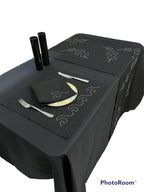 Wave Luxury Embroidered Table Linen Collection – 100% Egyptian Cotton & Linen